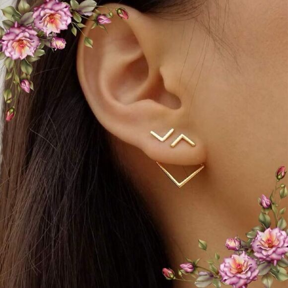 Geometric Design Earrings‎ - Picture 10 of 10